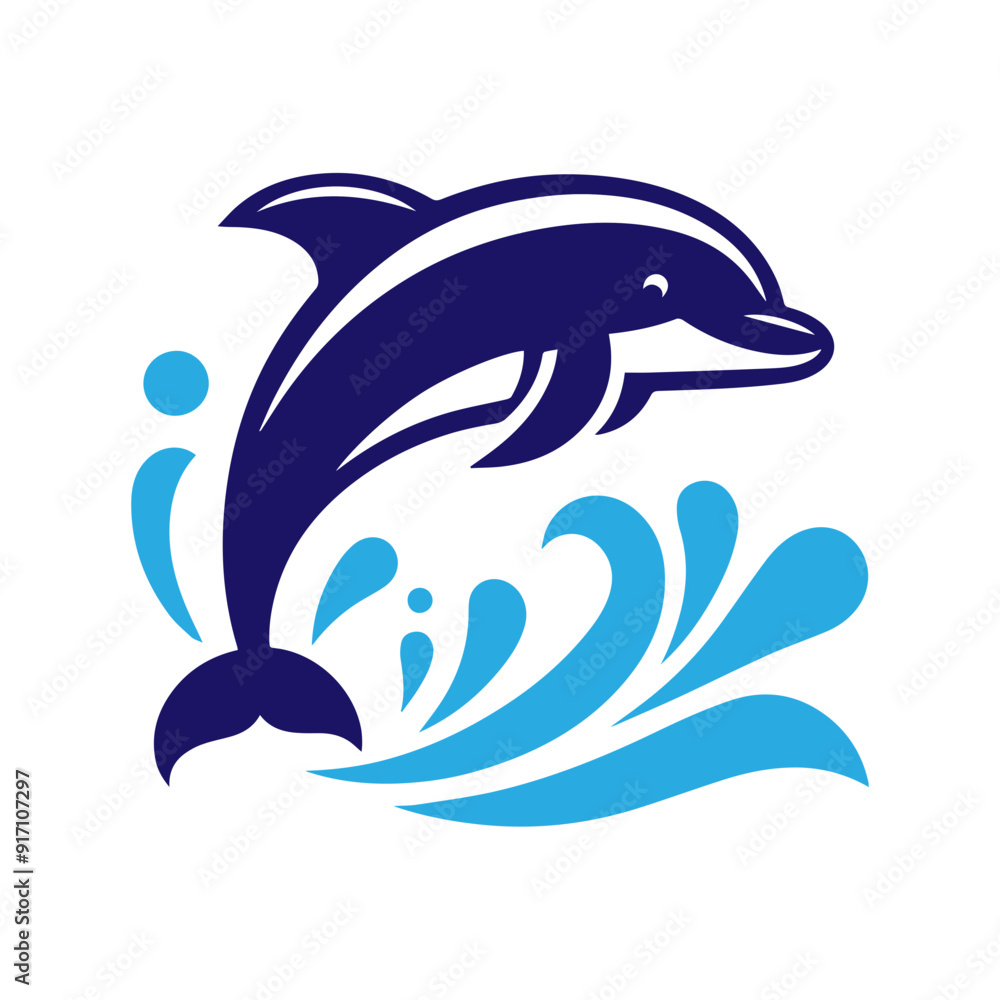 Dolphin jumping vector flat design Dolphin jumping vector flat design