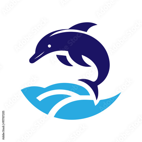 Dolphin jumping vector flat design
