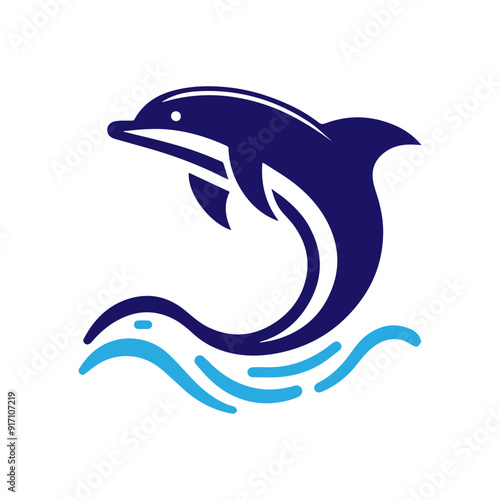 Dolphin jumping vector flat design