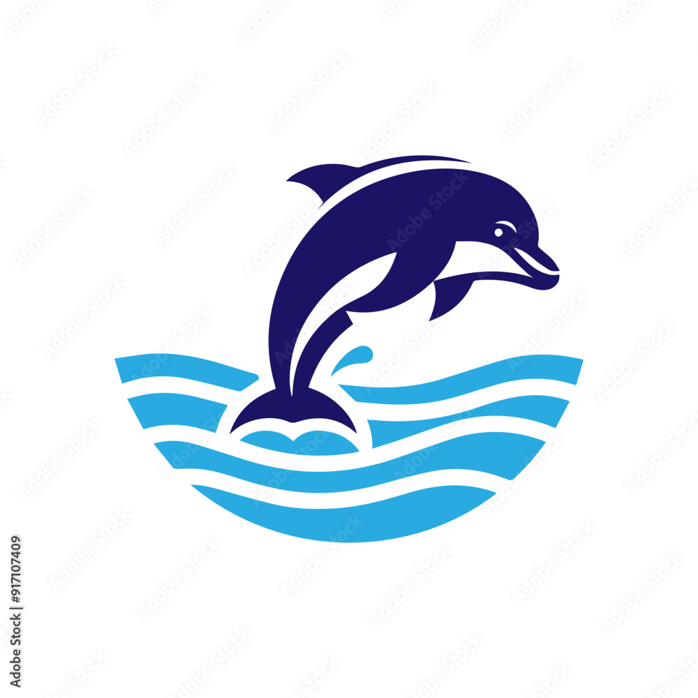 Dolphin jumping vector flat design Dolphin jumping vector flat design
