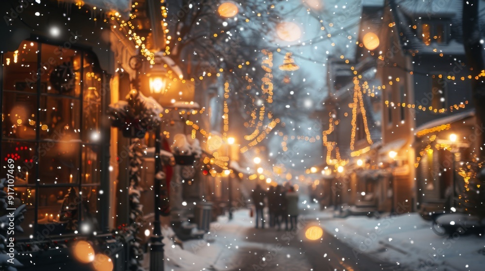 New Year's bright background Winter Christmas and New Year's lights bokeh night city. Festive winter streets New Year's bright background Winter Christmas and New Year's lights bokeh night city. Festive winter streets