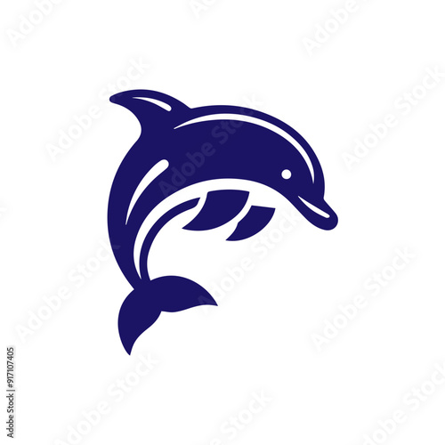 Dolphin jumping vector flat design