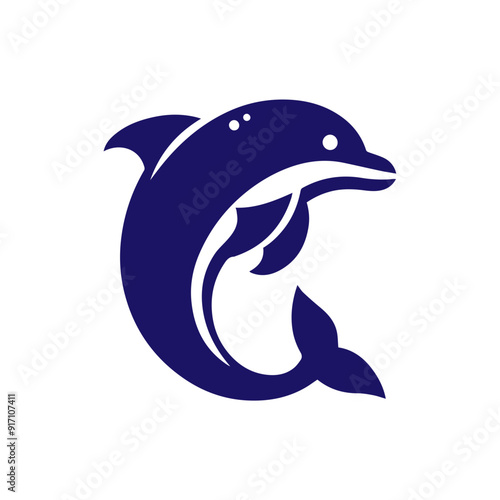 Dolphin jumping vector flat design