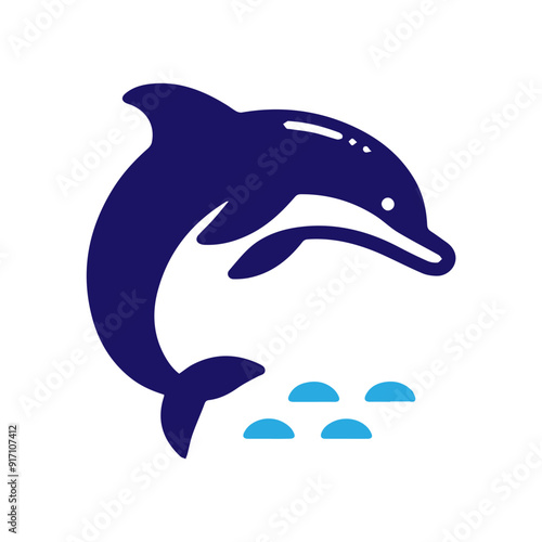 Dolphin jumping vector flat design