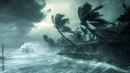 hurricane natural disaster rainstorm flooding typhoon coastal area island strong wind heavy rain rainfall destruction damage island storm nature environment adverse weather thunderstorm