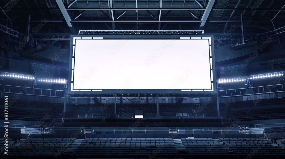 Blank Billboard Mockup for Sports Arena: Highlight Your. Generative Ai Blank Billboard Mockup for Sports Arena: Highlight Your. Generative Ai