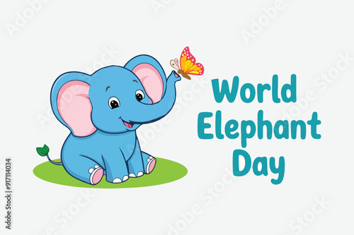 World Elephant Day vector illustration 