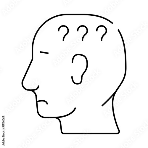 question neurosis line icon vector. question neurosis sign. isolated contour symbol black illustration