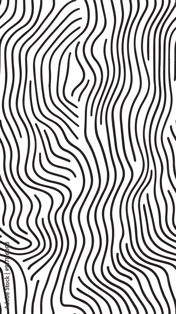 Black and White Background for vertical social media featuring wavy lines in abstract and animal print style. Modern monochrome print in a seamless pattern design, create a repetitive pattern. Black and White Background for vertical social media featuring wavy lines in abstract and animal print style. Modern monochrome print in a seamless pattern design, create a repetitive pattern.