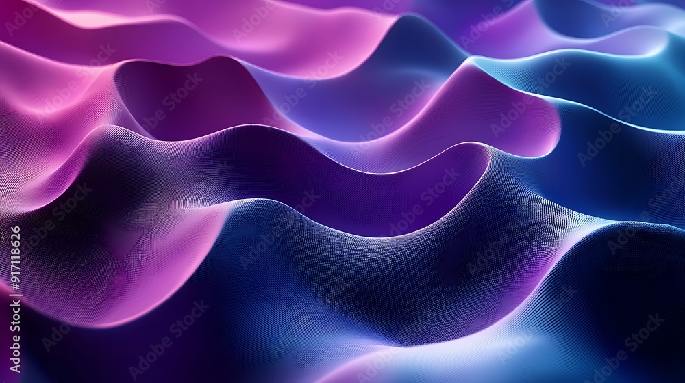 Obraz premium Abstract purple and blue wavy background with a textured surface.