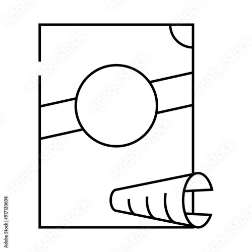 castellane pasta line icon vector. castellane pasta sign. isolated contour symbol black illustration