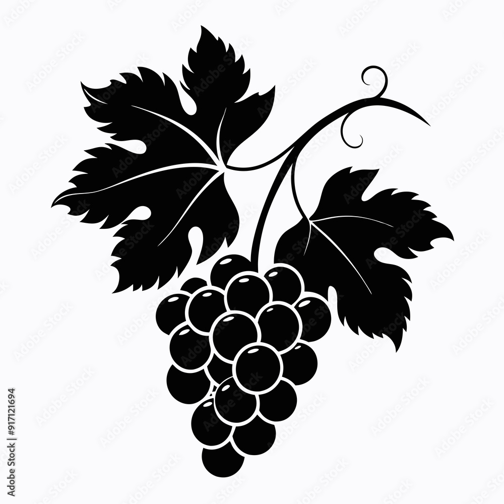 Obraz premium Bunch of grapes illustration