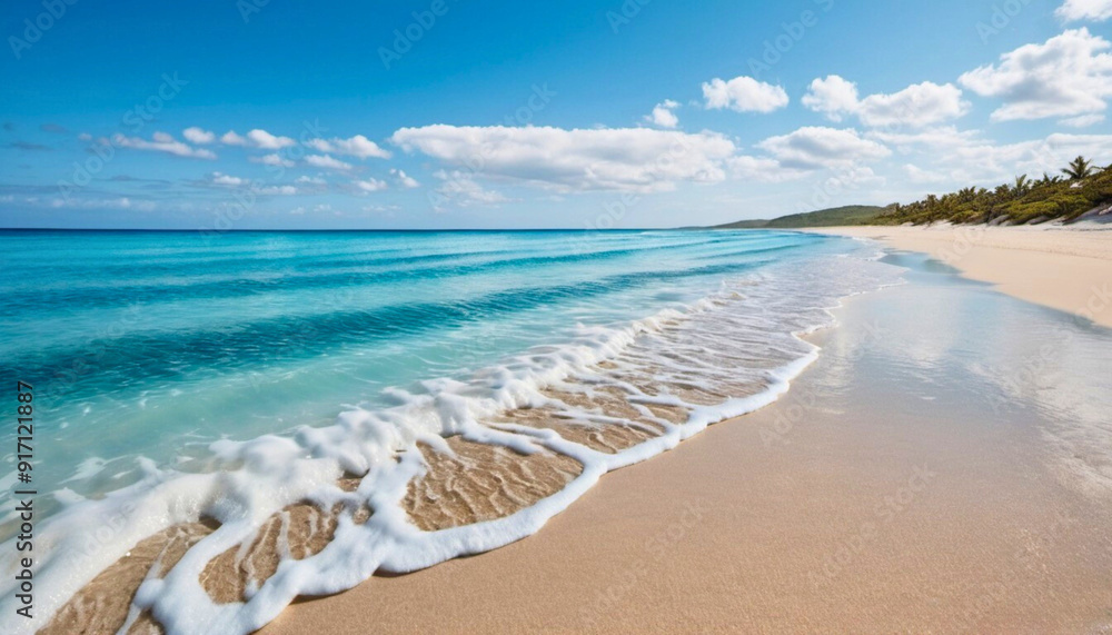 Obraz premium Pristine Caribbean Beach with Gentle Waves 
