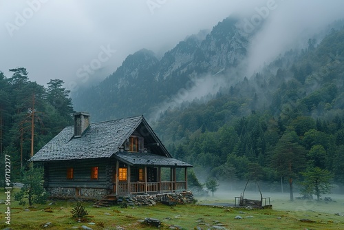 Fogy morning in the countryside rolling hill UHD wallpaper