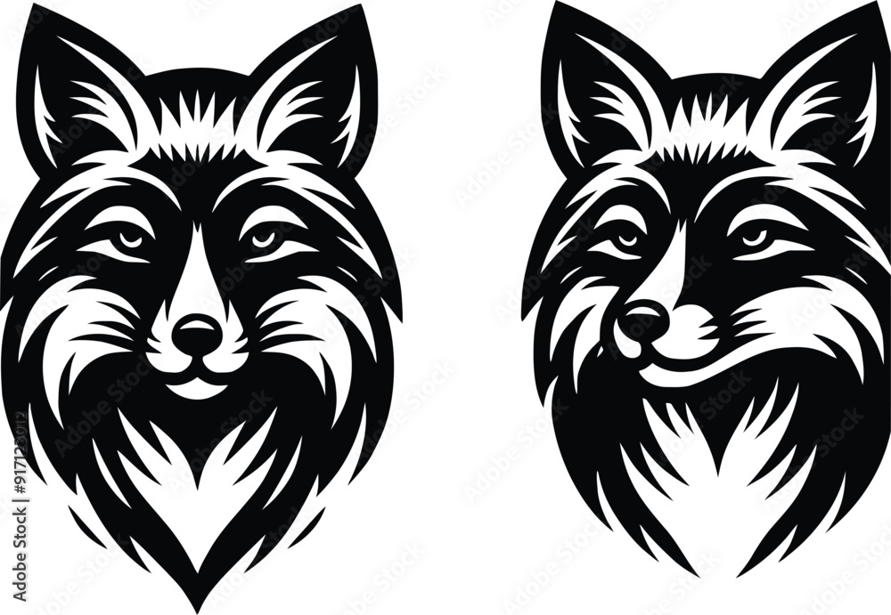 Obraz premium Fox silhouette design template 
