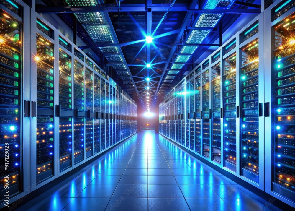 Modern server room panel displaying rows of blinking LED lights, wires, and circuit boards, showcasing the complex network infrastructure and data storage systems. Modern server room panel displaying rows of blinking LED lights, wires, and circuit boards, showcasing the complex network infrastructure and data storage systems.