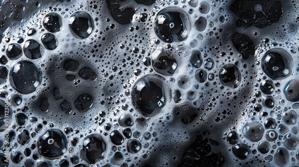 Top view of soap bubbles in foam, generating an abstract. Generative Ai Top view of soap bubbles in foam, generating an abstract. Generative Ai
