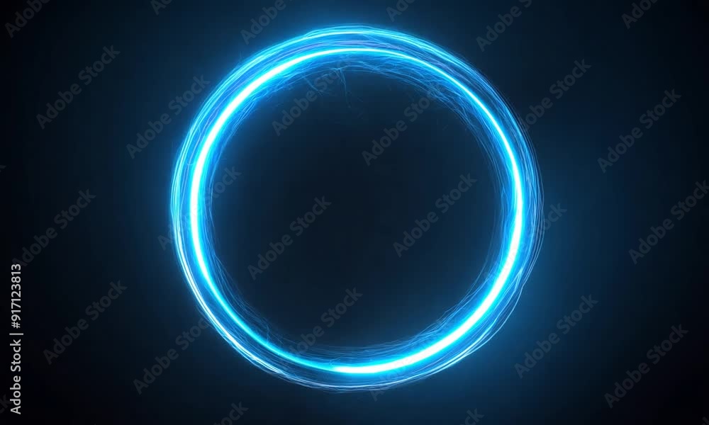 Abstract blue light circle on a black background. Abstract blue light circle on a black background.