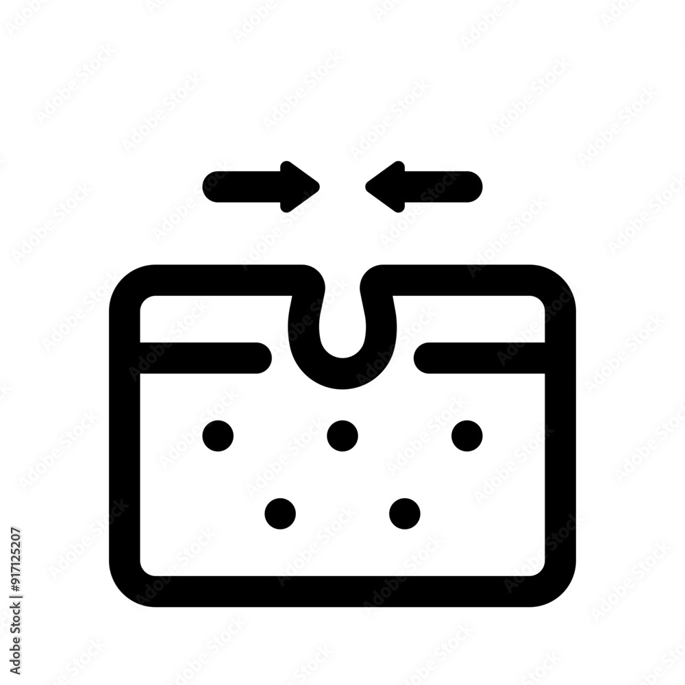 Shrink Pores Line Icon. Single icon, line vector icon Shrink Pores Line Icon. Single icon, line vector icon