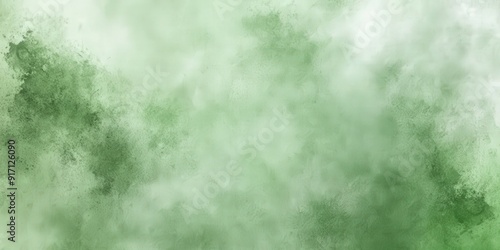 Abstract Watercolor Background with Green and White Colors