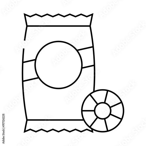 ruote pasta line icon vector. ruote pasta sign. isolated contour symbol black illustration