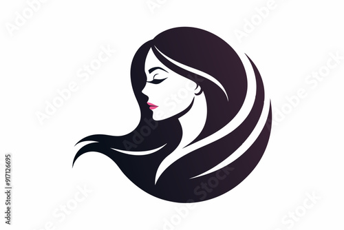 Vector design of an abstract logo for women's salons on white background