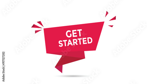 Get started button web banner templates. Vector Illustration 
