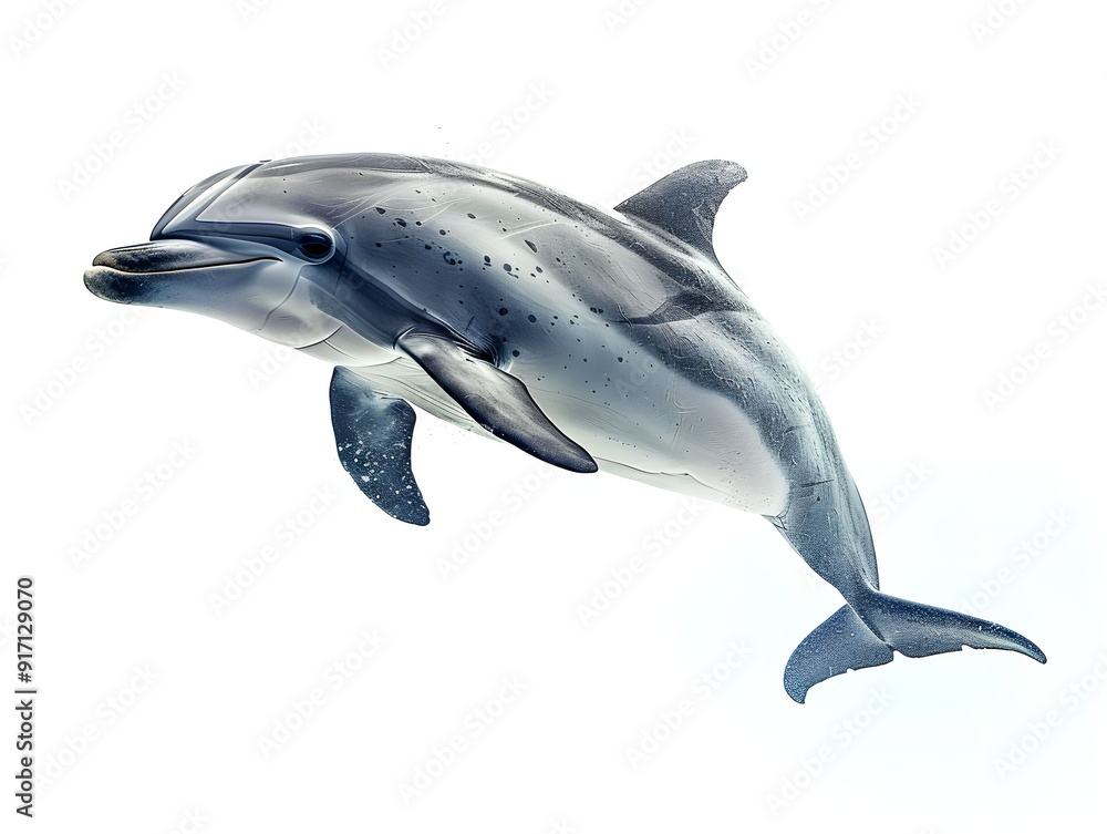 A dolphin swims gracefully in the clear ocean water, showcasing its sleek body and playful nature A dolphin swims gracefully in the clear ocean water, showcasing its sleek body and playful nature