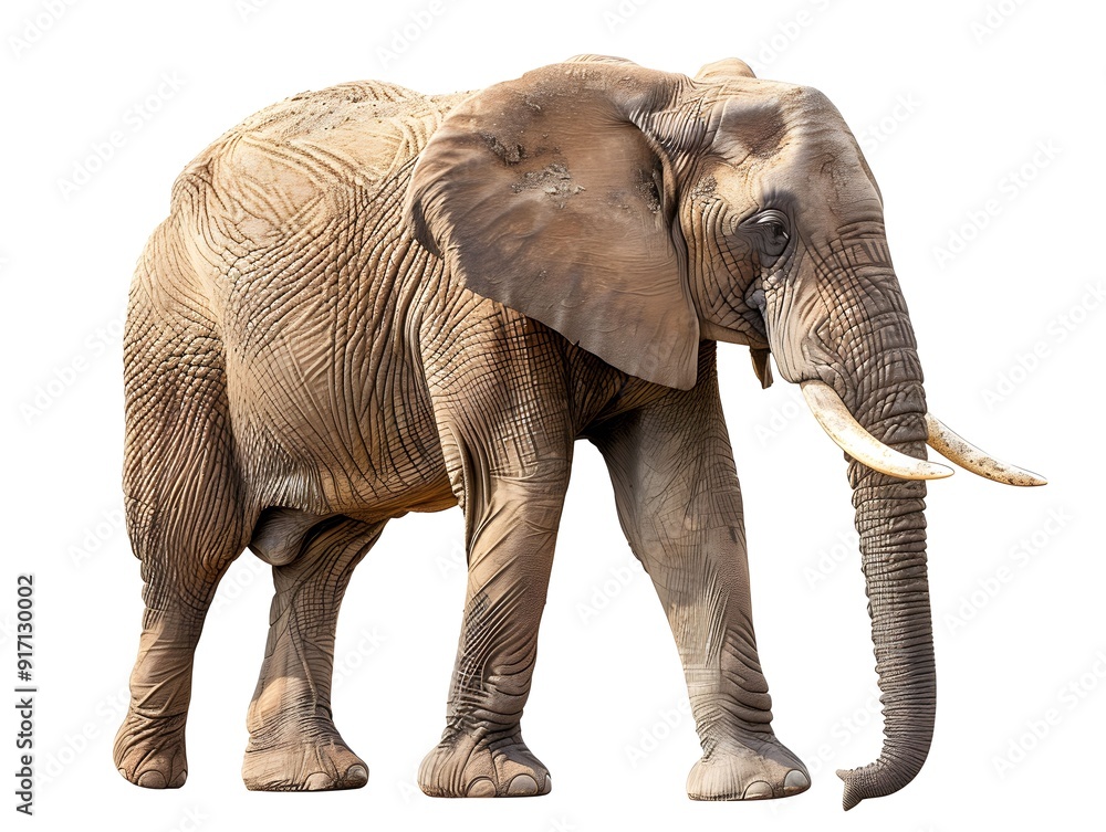 Obraz premium An African elephant walking across a plain