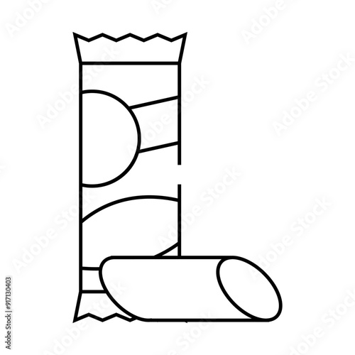 rigatoni pasta line icon vector. rigatoni pasta sign. isolated contour symbol black illustration