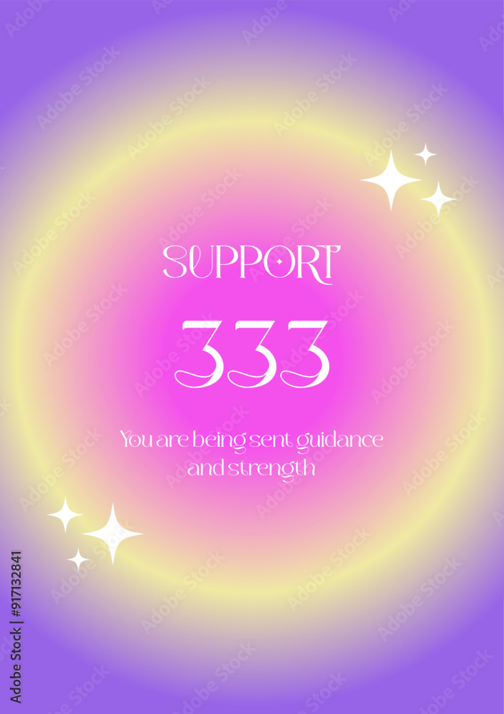 Modern abstract poster with Angel Numbers. Angel No 333 Support. Gradient aura, colorful and bright background, printable poster templates ready layout, trendy collection. Positive energy art Modern abstract poster with Angel Numbers. Angel No 333 Support. Gradient aura, colorful and bright background, printable poster templates ready layout, trendy collection. Positive energy art