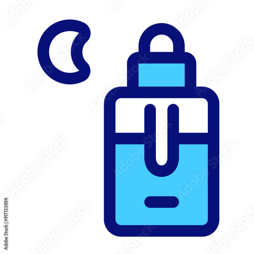 Night Serum Mixed Icon. Single icon, line and colored vector icon