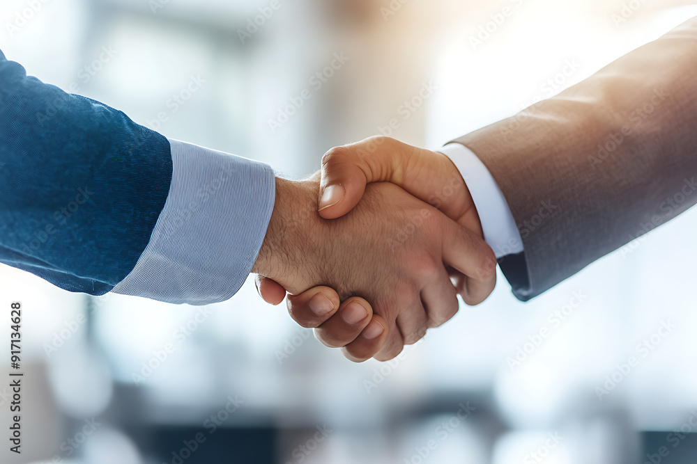 Two men shaking hands, symbolizing agreement, partnership, and mutual understanding Two men shaking hands, symbolizing agreement, partnership, and mutual understanding