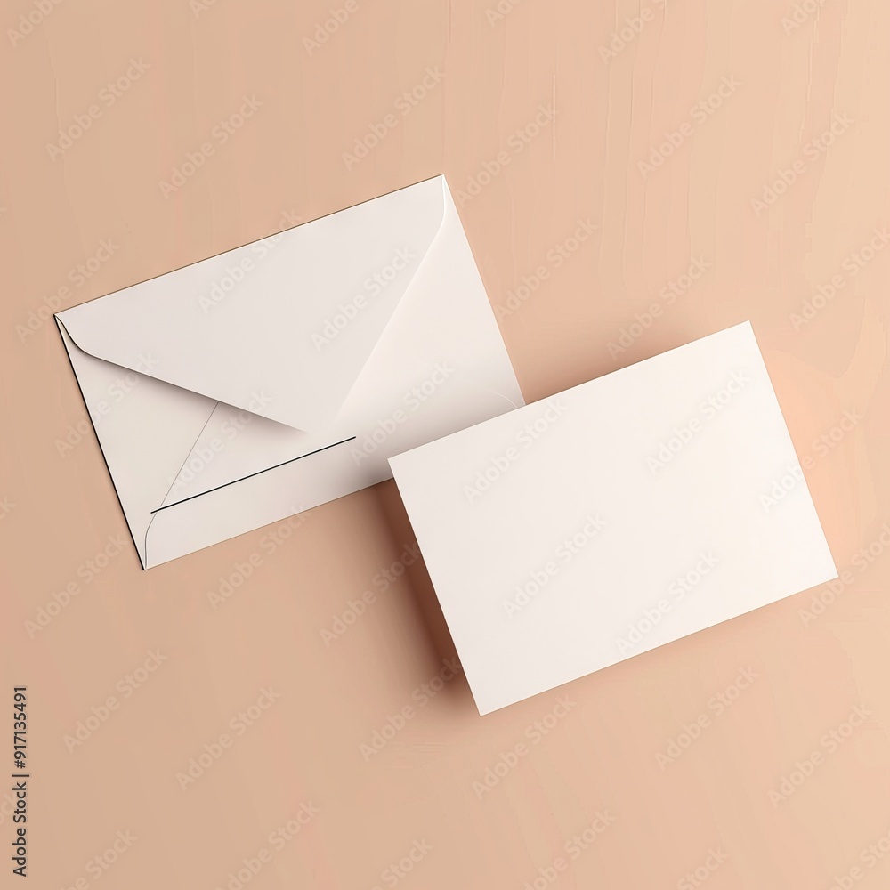 Realistic blank postcard illustration for mockup. 3D Render. - Realistic blank postcard illustration for mockup. 3D Render. -