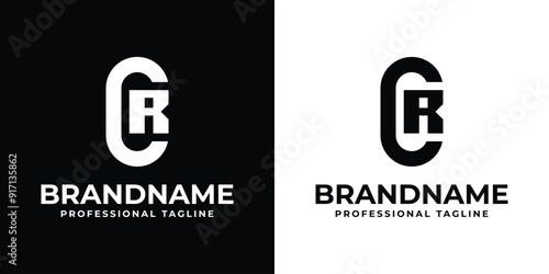 Letters CR or OR Monogram Logo Set, for any business with CR, RC, OR, or RO initials