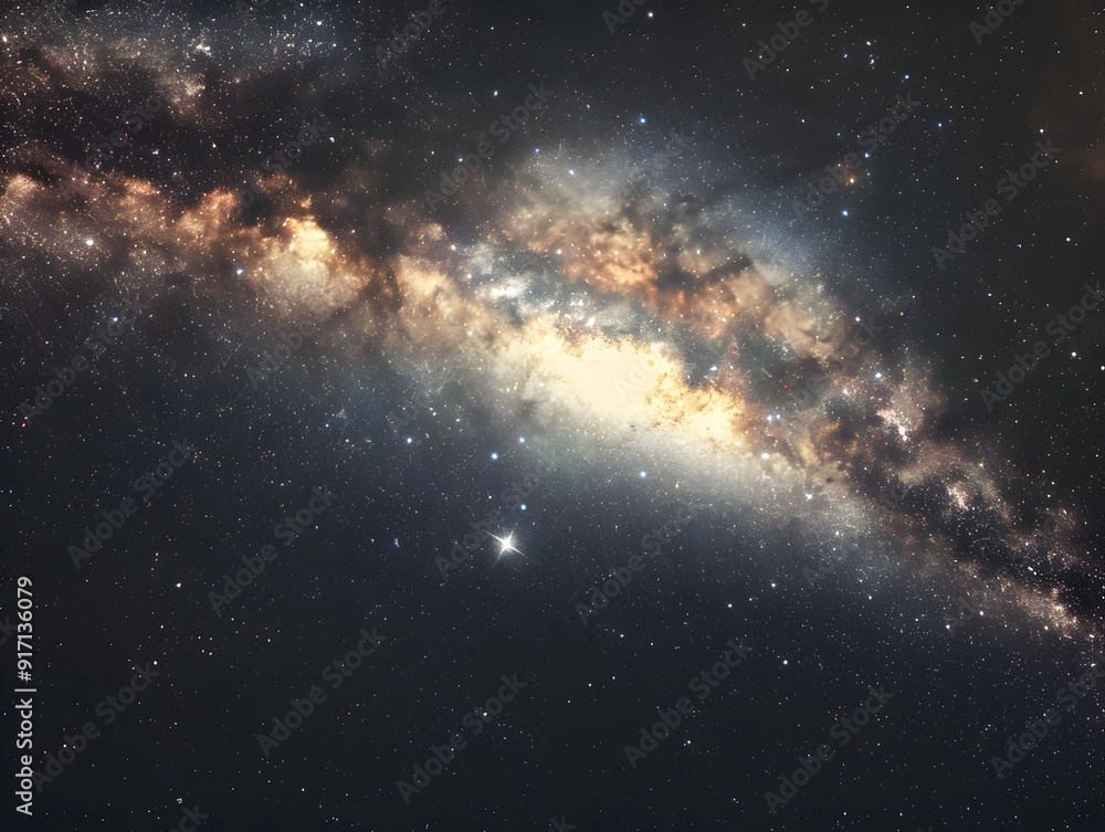 Fototapeta premium Milky Way galaxy background illustration