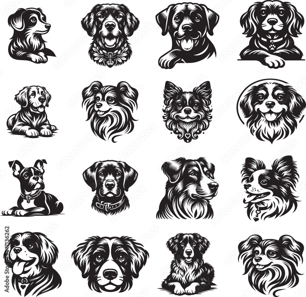 Obraz premium Dog Silhouette Vectors & Illustrations