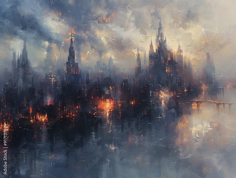 Obraz premium City in the Clouds.