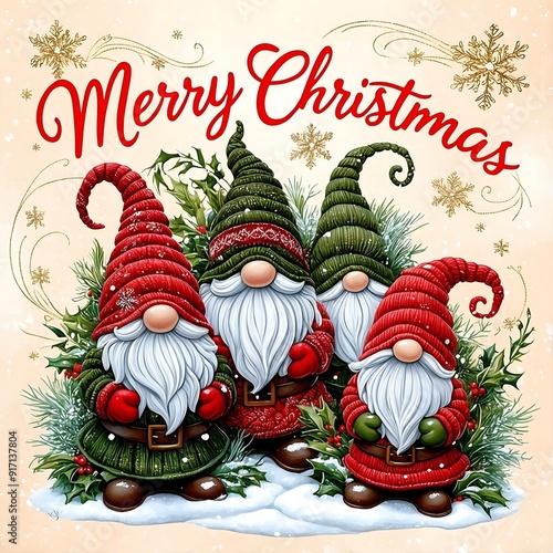 Santa Claus Merry Christmas Cute Gnome Christmas Wallpaper