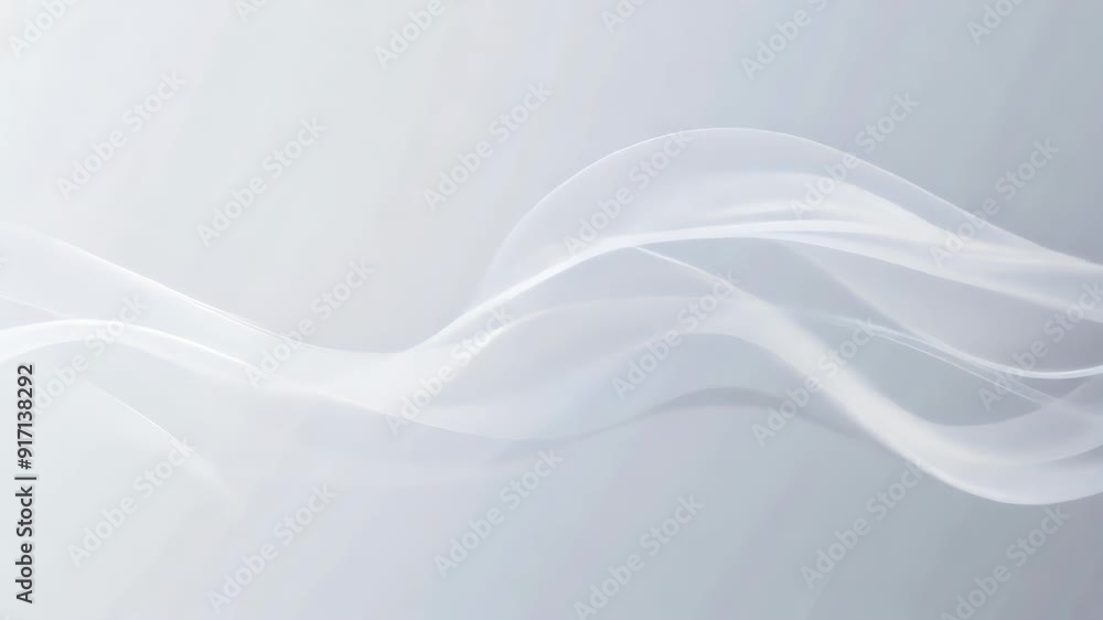 A soft, flowing wave of translucent white fabric on a gentle gray background, perfect for serene and modern designs. A soft, flowing wave of translucent white fabric on a gentle gray background, perfect for serene and modern designs.