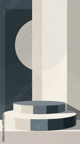 Minimal flat color background illustration