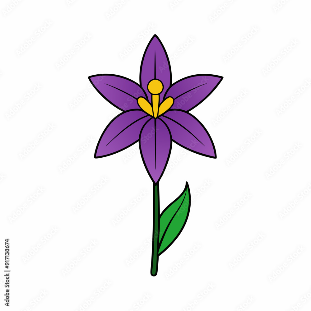 single purple lily with slender green stems single purple lily with slender green stems