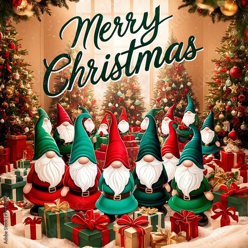 Santa Claus Merry Christmas Cute Gnome Christmas Wallpaper