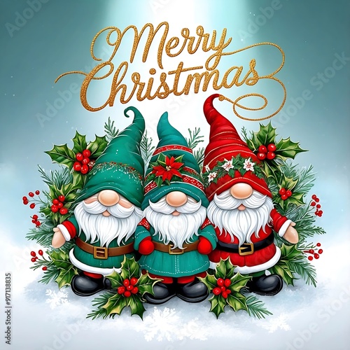 Santa Claus Merry Christmas Cute Gnome Christmas Wallpaper