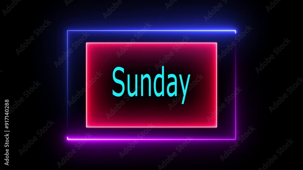Sunday text letter icon animation. Sunday text letter icon animation.