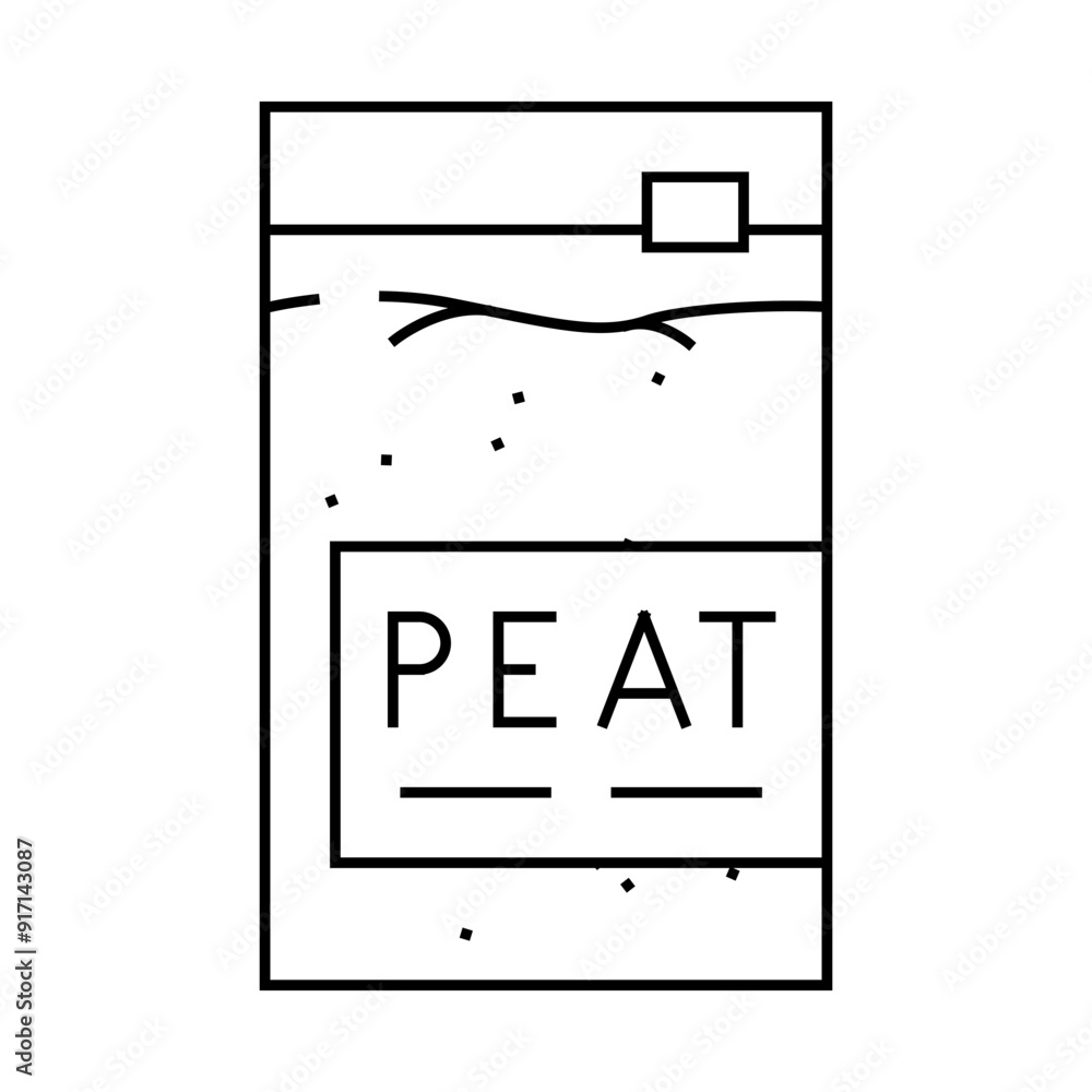 sachet bag peat line icon vector. sachet bag peat sign. isolated contour symbol black illustration sachet bag peat line icon vector. sachet bag peat sign. isolated contour symbol black illustration