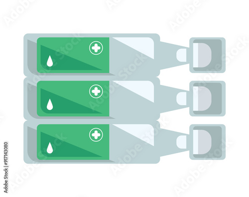 containers with dose medicine for injection