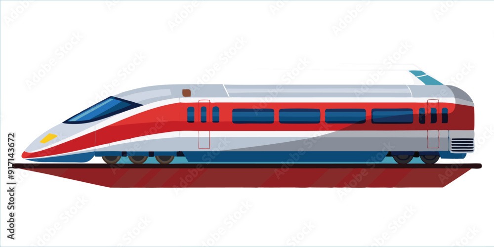 Fototapeta premium fast train on white background