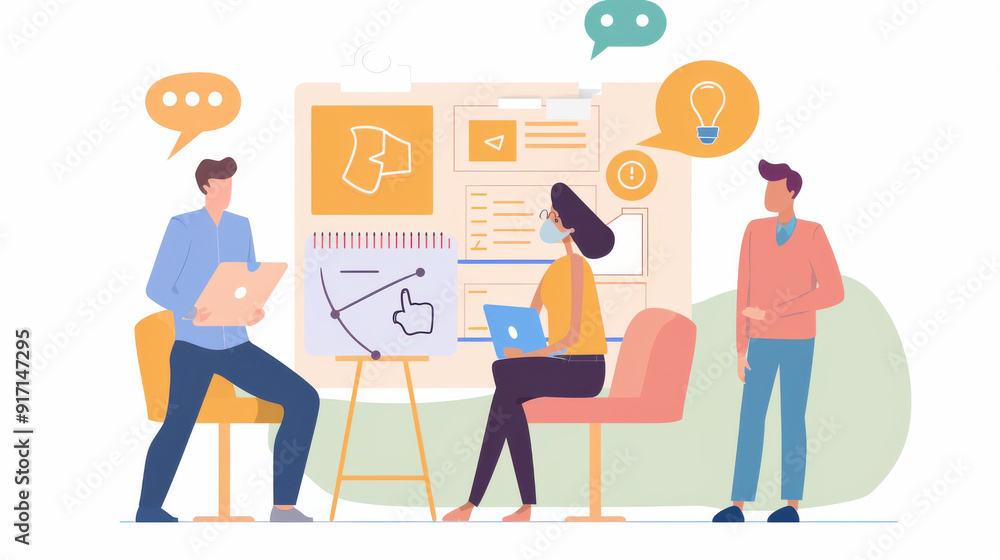 Colleagues working together on innovative projects in a collaborative workspace Colleagues working together on innovative projects in a collaborative workspace