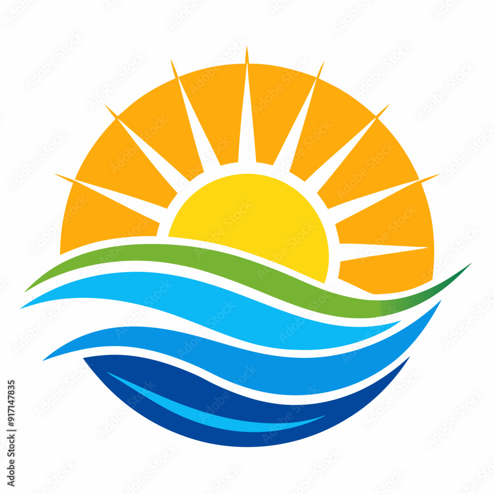 Sun and Sea Logo vector illustration Sun and Sea Logo vector illustration